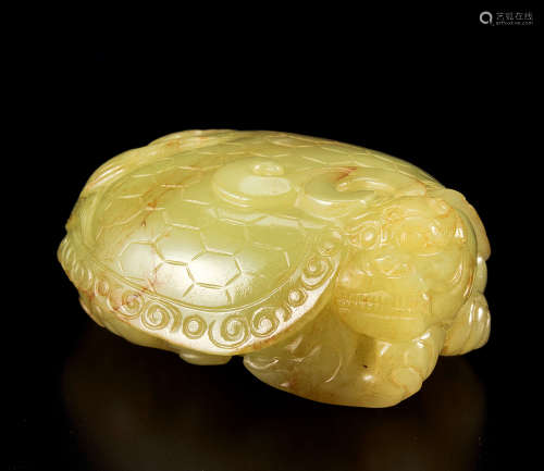 清 黄玉雕龟形小件