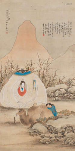 郑煦（清） 1881年作 仿新罗山人笔意 镜心 设色绢本