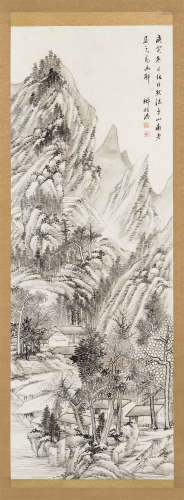 王学浩（清） 1830年作 山水 立轴 水墨纸本