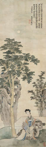 沈宗骞（清） 1778年作 人物 立轴 设色绢本