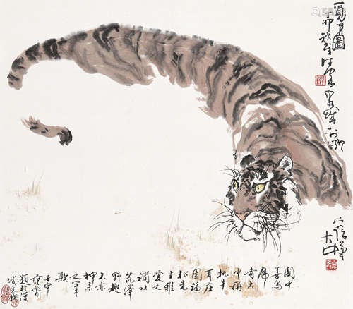 冯大中（b.1949） 1987年作 觅月图 镜心 设色纸本