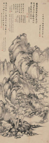 董邦达（清） 1767年作 仿王蒙山水 立轴 水墨纸本