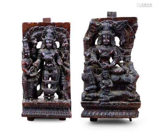 清 南亚风格佛教题材建筑雕件 （两块）