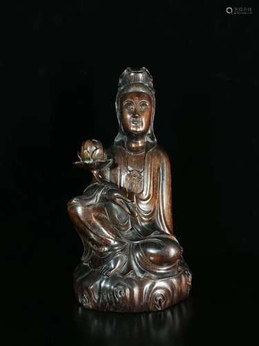 17-19TH CENTURY, A EAGLEWOOD GUANYIN FIGURE, QING DYNASTY