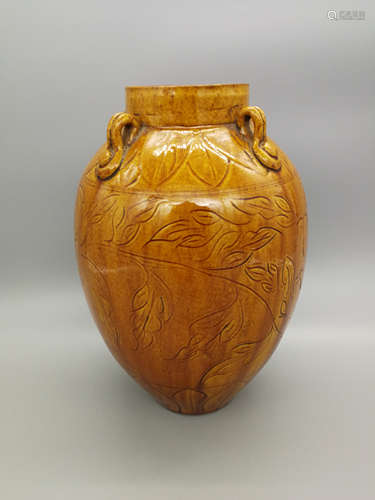 China, Dingyao Yellow-Glazed Vase