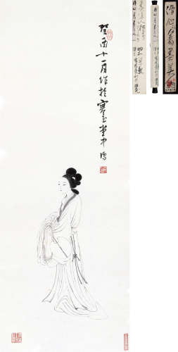 溥儒（1896～1963） 墨美人 立轴 水墨纸本