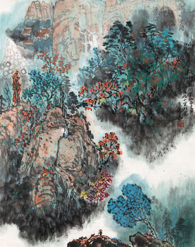 牛志高（b.1947） 秋山 镜心 设色纸本