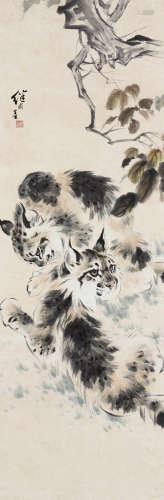 刘继卣（1918～1983） 豹 立轴 设色纸本