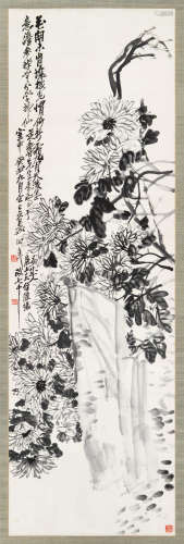 吴昌硕（1844～1927） 1913年作 墨菊 立轴 水墨纸本