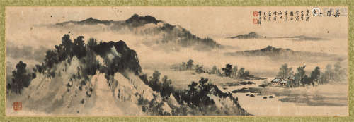 黄君璧（1898～1991） 1971年作 嘉陵一角 横匾 设色纸本