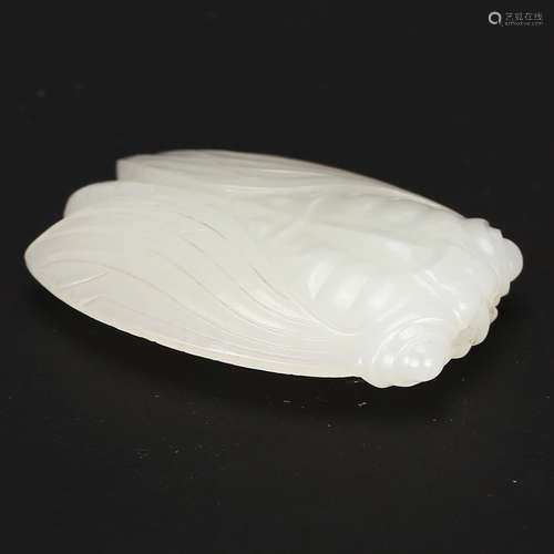 CHINESE WHITE JADE CICADA