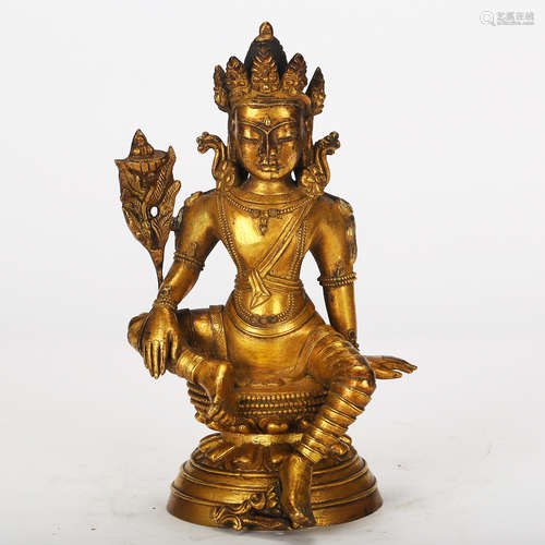 CHINESE GILT BRONZE GUANYIN