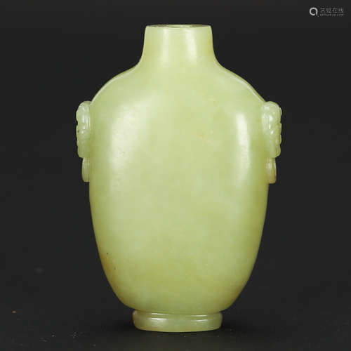 CHINESE YELLOW JADE SNUFF BOTTLE