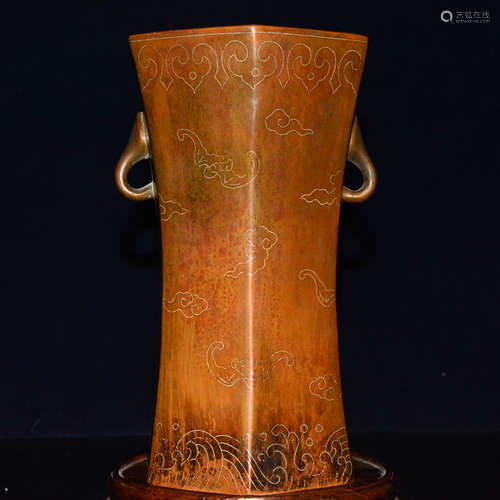 CHINESE BRONZE VASE WITH MARK