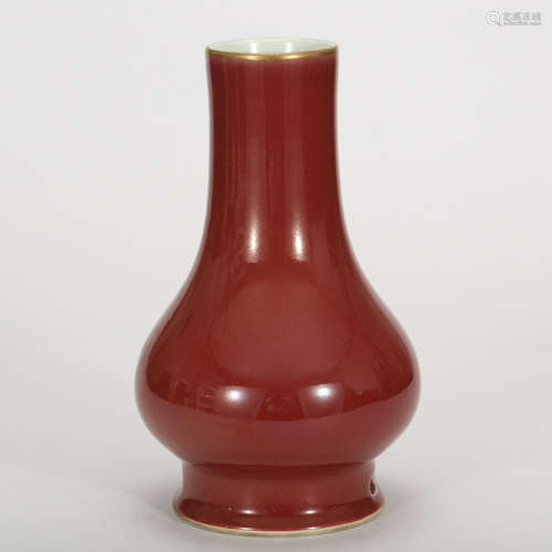 CHINESE OXBLOOD GLAZED PORCELAIN VASE