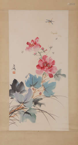 CHINESE INK AND COLOR SCROLL PAINTING