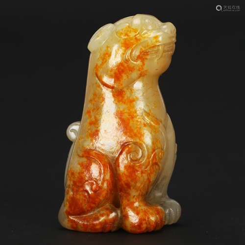 CHINESE CELADON JADE BEAST