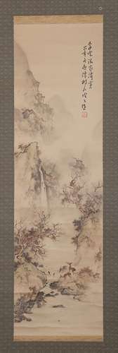 CHINESE INK AND COLOR SCROLL PAINTING