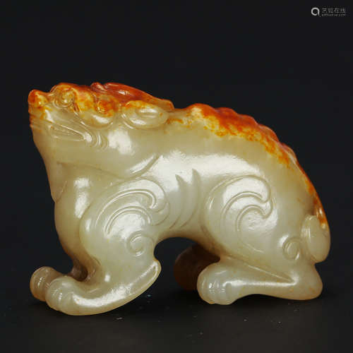 CHINESE CELADON JADE BEAST