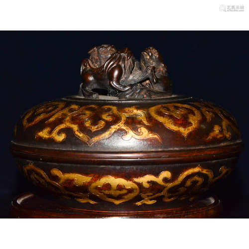 CHINESE BRONZE COVER BOX