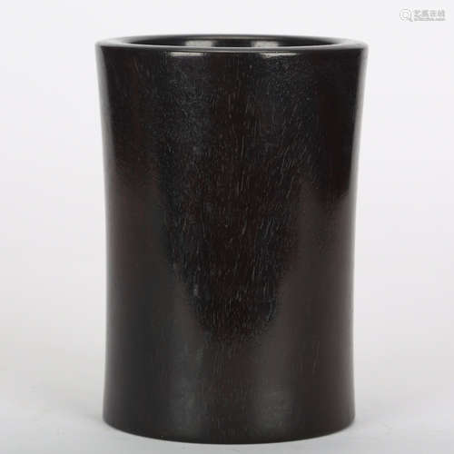 CHINESE ZITAN WOOD BRUSH POT