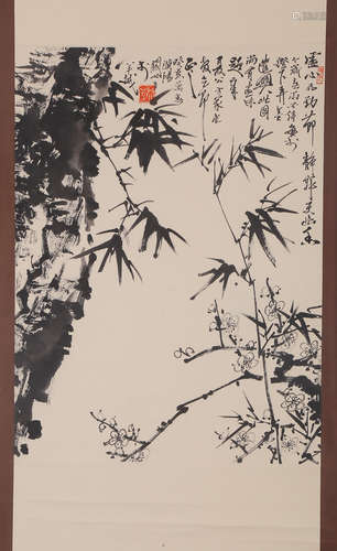 CHINESE INK AND COLOR SCROLL PAINTING