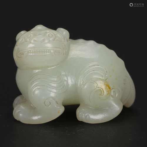 CHINESE CELADON JADE BEAST