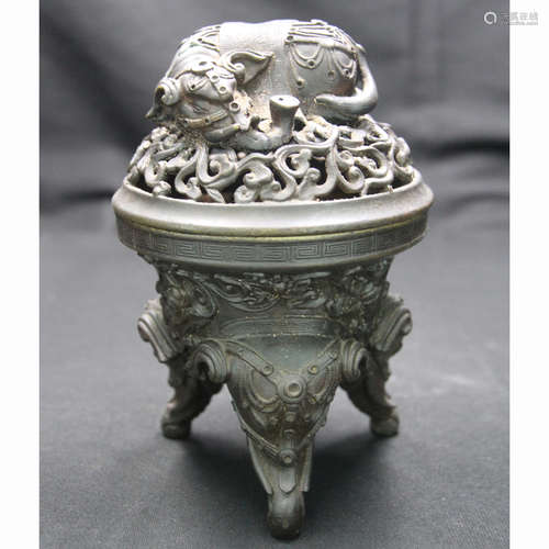 CHINESE BRONZE COVER CENSER