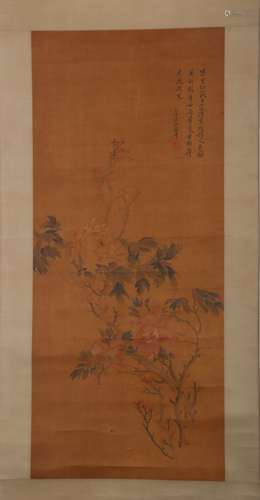 CHINESE INK AND COLOR SCROLL PAINTING