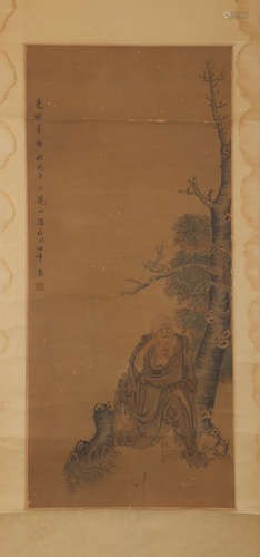 CHINESE INK AND COLOR SCROLL PAINTING