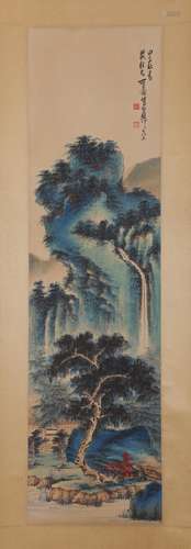 CHINESE INK AND COLOR SCROLL PAINTING