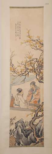 CHINESE INK AND COLOR SCROLL PAINTING