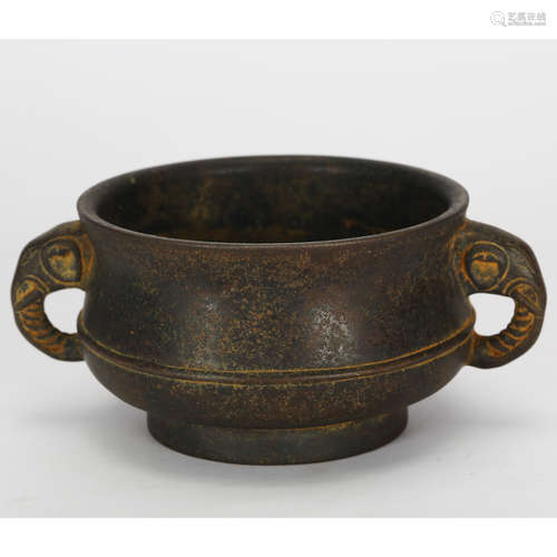 CHINESE BRONZE ELEPHANT CENSER