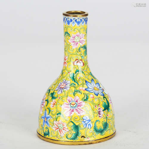 CHINESE BRONZE ENAMEL VASE