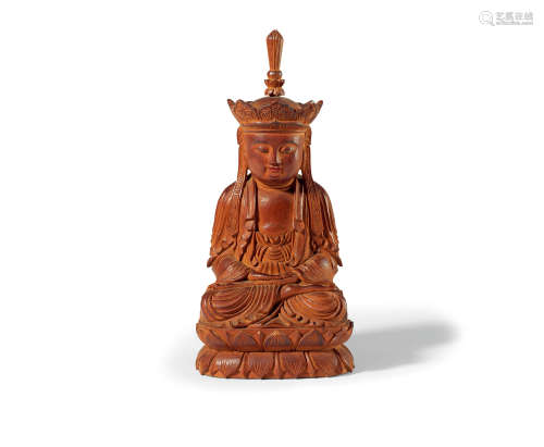 十八世纪 白檀香木雕地藏菩萨