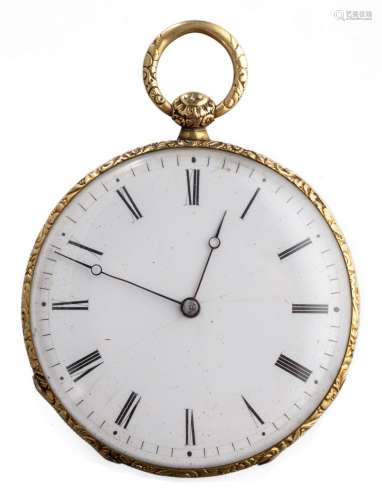 Montre de poche en métal doré signée à l'intérieur par Robert Gerth & Cie, [...]