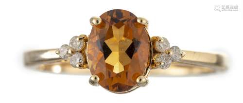 Bague en or .750 avec une citrine de forme ovale sertie à griffes de 1.70 ct [...]