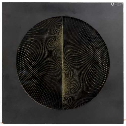 Angel Duarte (1930-2007), objet cinétique, 1966 Pièce en verre avec sérigraphie, [...]