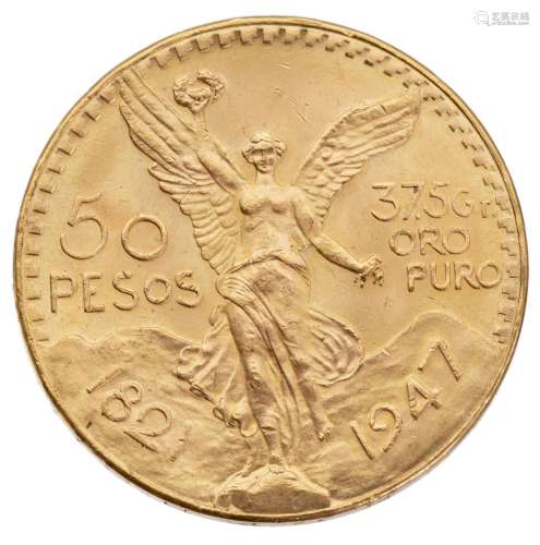 1 pièce de 50 pesos 1821-1947 des Estados Unidos Mexicanos Poids 37.5 g d'or [...]