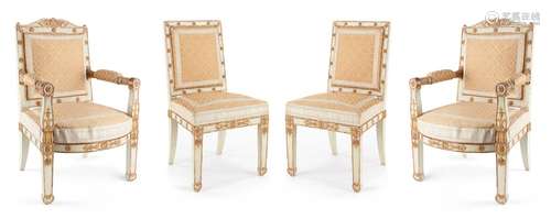 Paire de fauteuils et de chaises