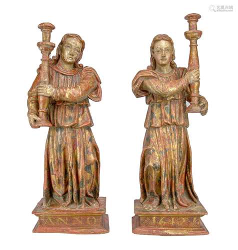 Suite de deux statues aux flambeaux