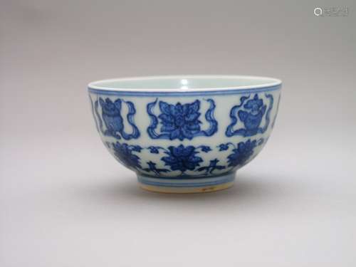 A BLUE AND WHITE BOWL, YONGZHENG MARK