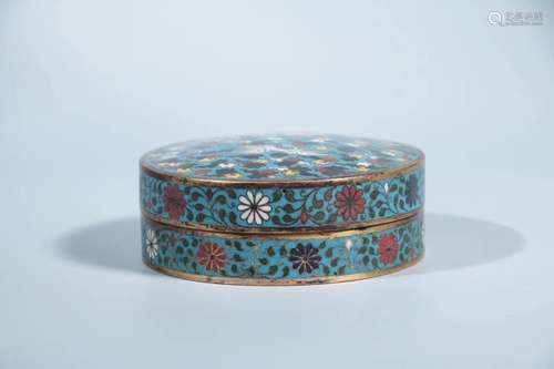 A CLOISONNE ENAMEL BOX, WANLI MARK