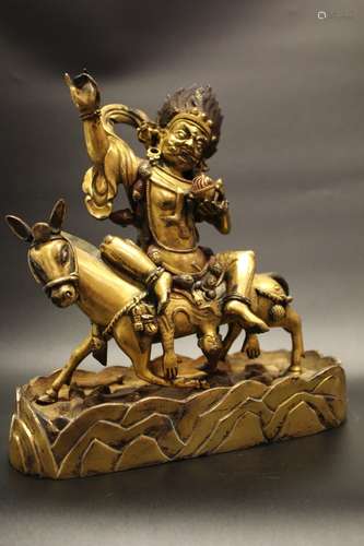 A GILT-BRONZE FIGURE OF DORJE RABTENMA