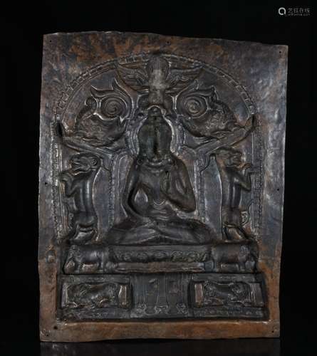 A BRONZE CARVED PLAQUE