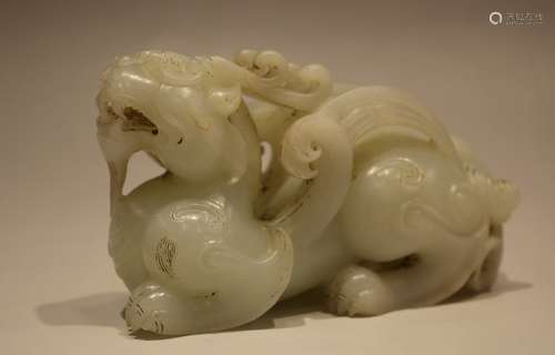 A JADE CARVED KILIN