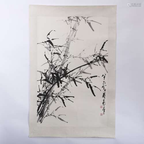 A CHINESE INK PAINTING OF BAMBOO