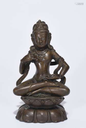 A BRONZE FIGURE OF BUDDHA