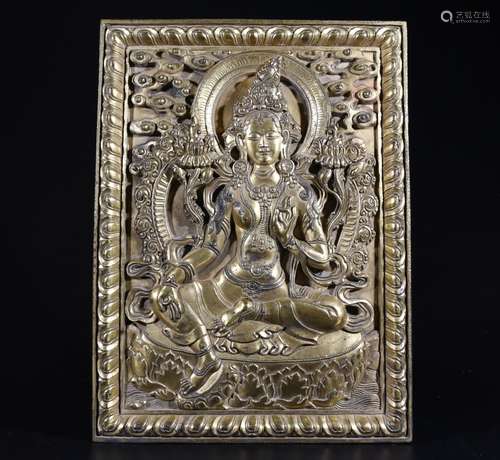 A BRONZE TARA PLAQUE