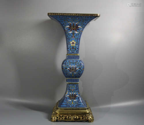 A CLOISONNE ENAMEL GU VASE